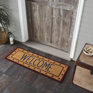 Patriotic Stars Welcome Coir Rug Rect 17x48 VHC Brands
